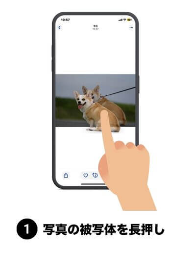 写真の被写体を長押し