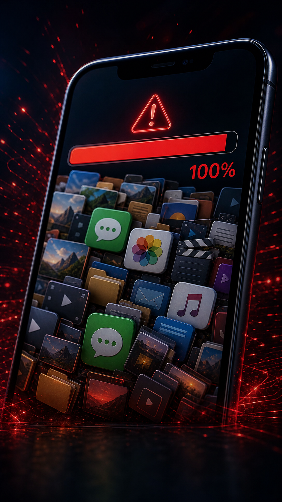 iPhone容量パンパン警告画面