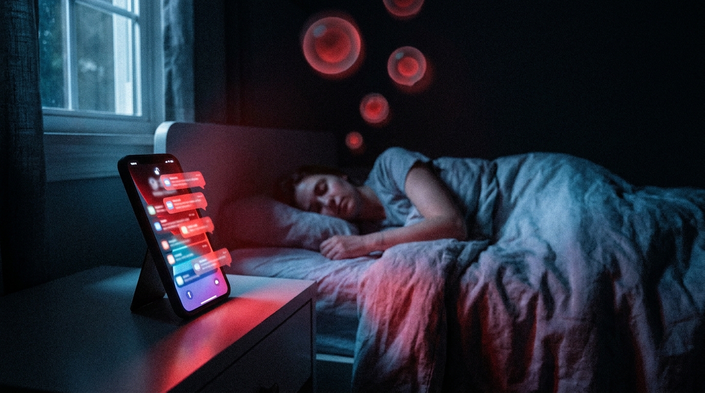集中モード未設定で睡眠中も通知が鳴る