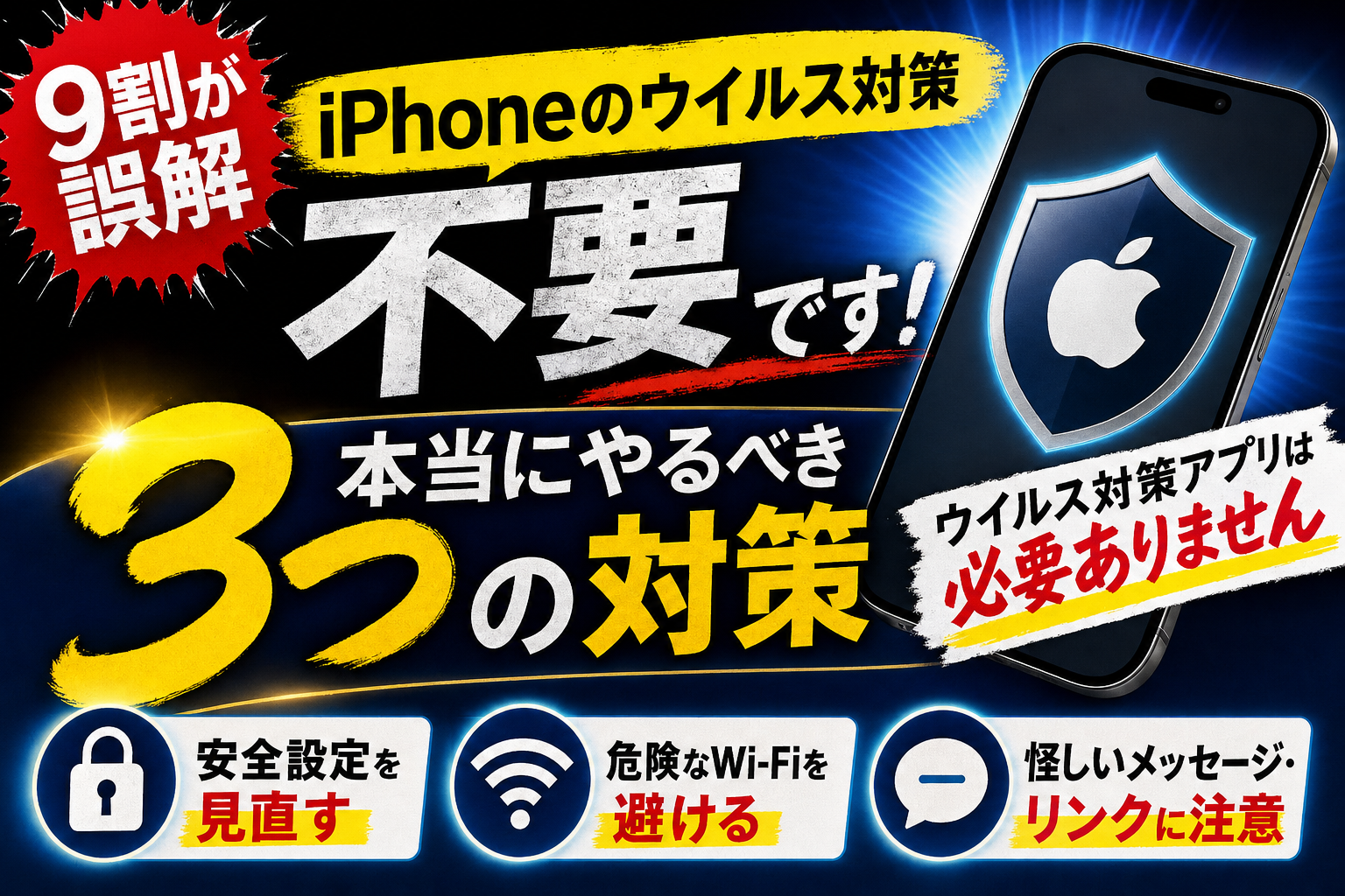 iPhone9割誤解 ウイルス対策アプリは不要！本当にやるべき3つの対策 2026年