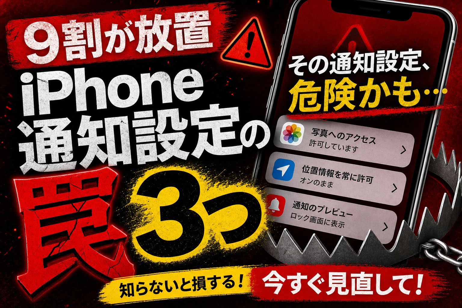iPhone9割が放置 通知設定のヤバい罠3つ ロック画面で銀行残高見えてる？ 2026年