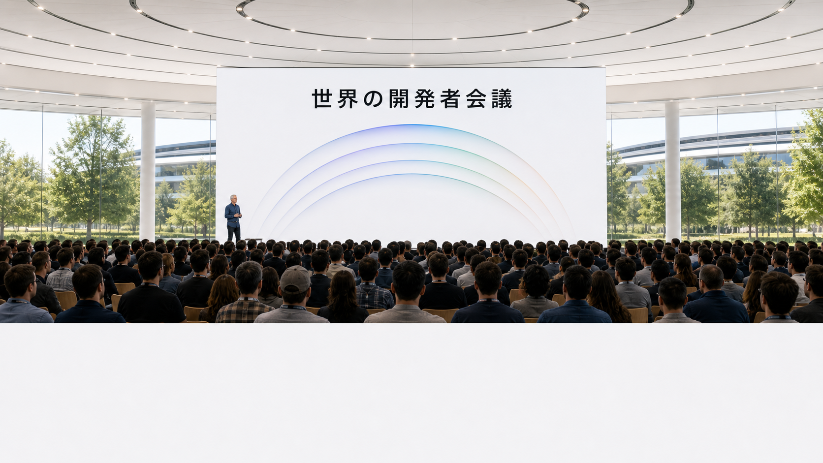 WWDC 2026 開催情報 — Apple Park大講堂イメージ