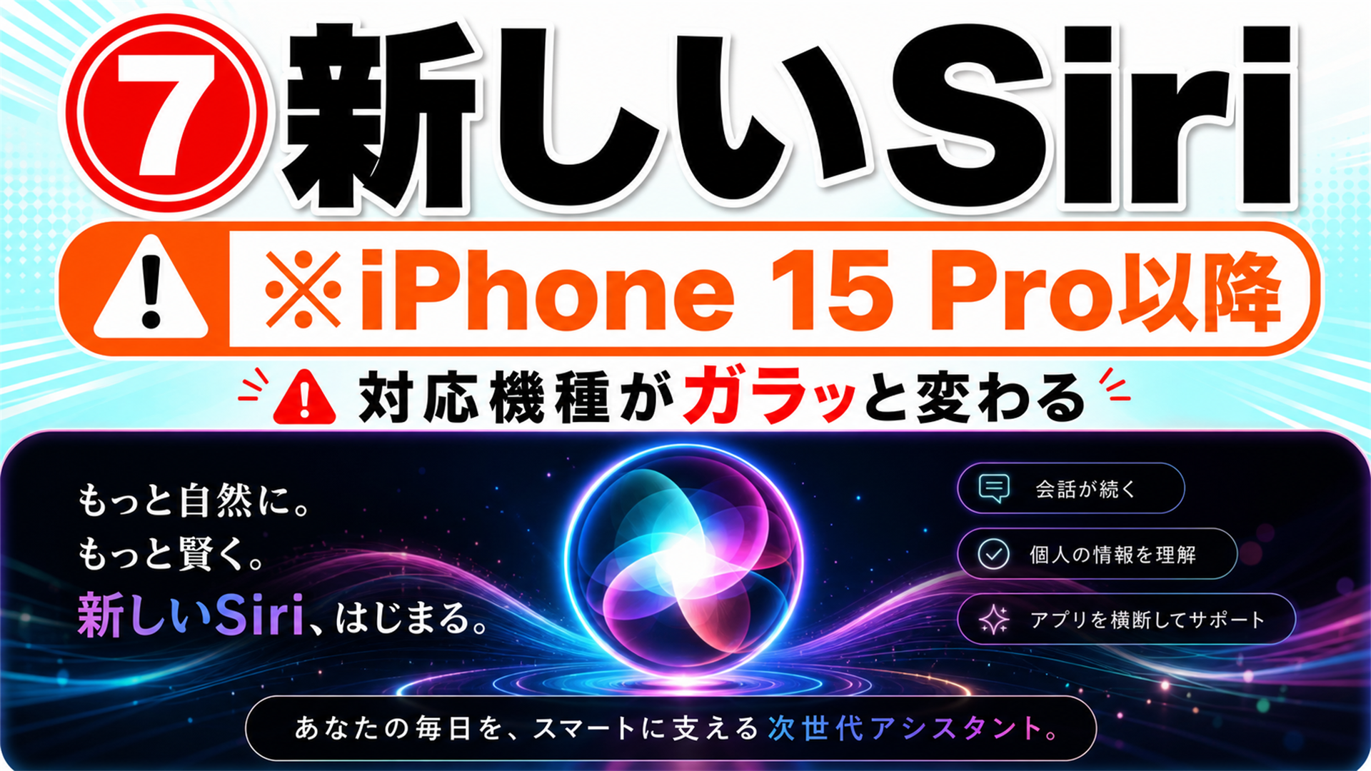 iOS 27の新しいSiriは生成AIで作り直し
