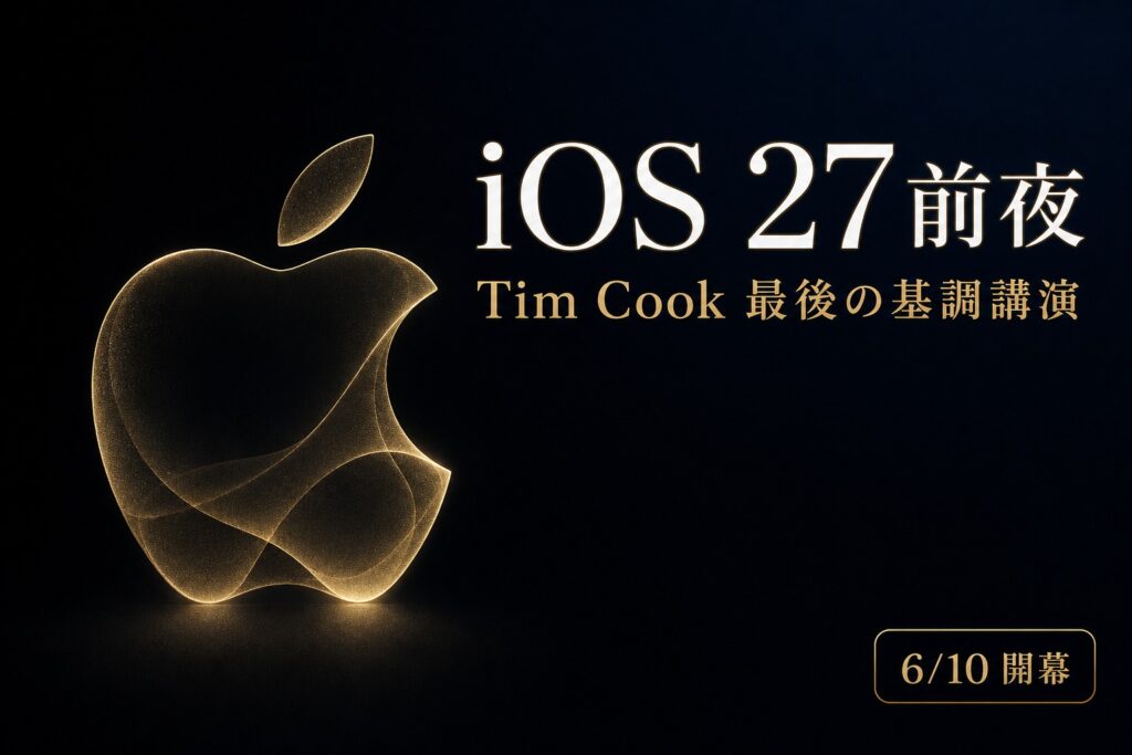 WWDC前夜祭 Tim Cook最後の基調講演？iOS 27最終リーク3つ＋れん本気予想5つ 今夜深夜2時開幕