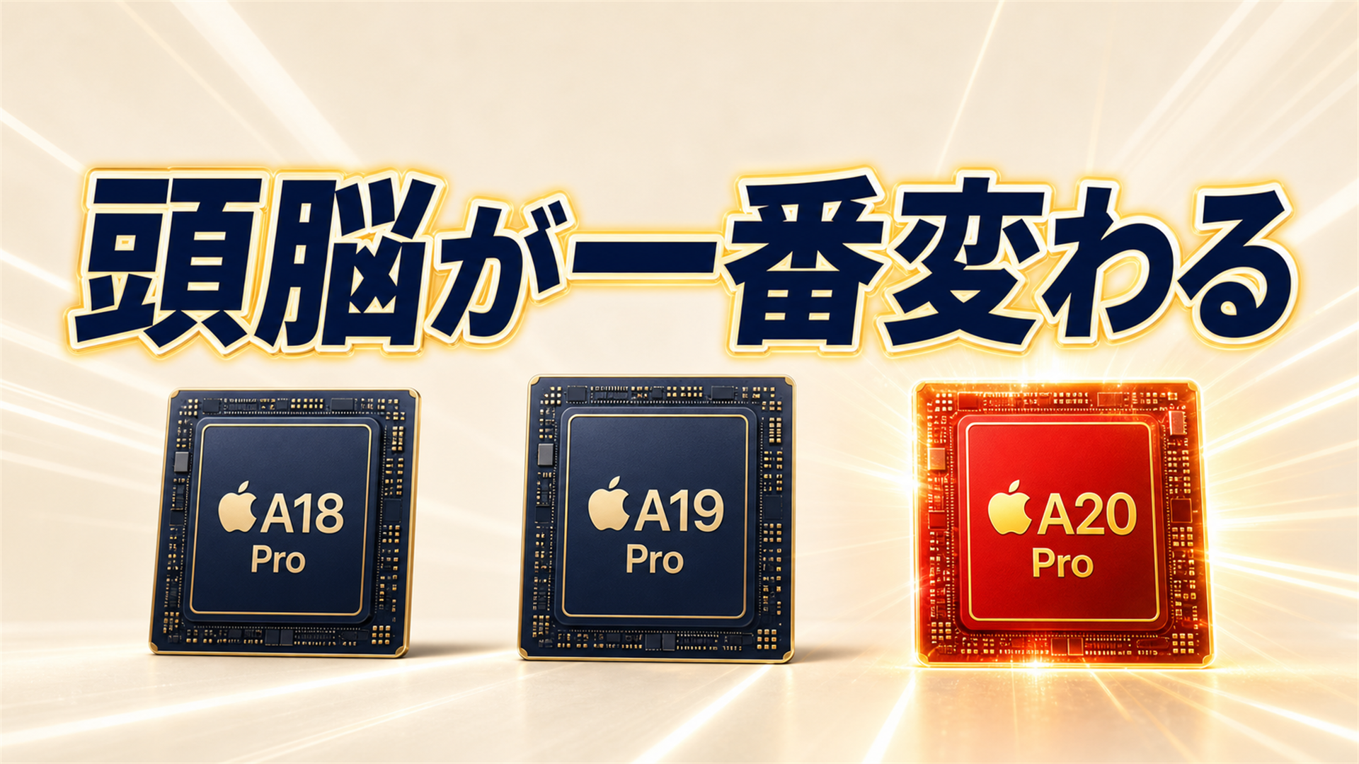 A18 Pro・A19 Pro・A20 Proのチップ3世代比較。18 ProのA20 Proで頭脳が一番変わる