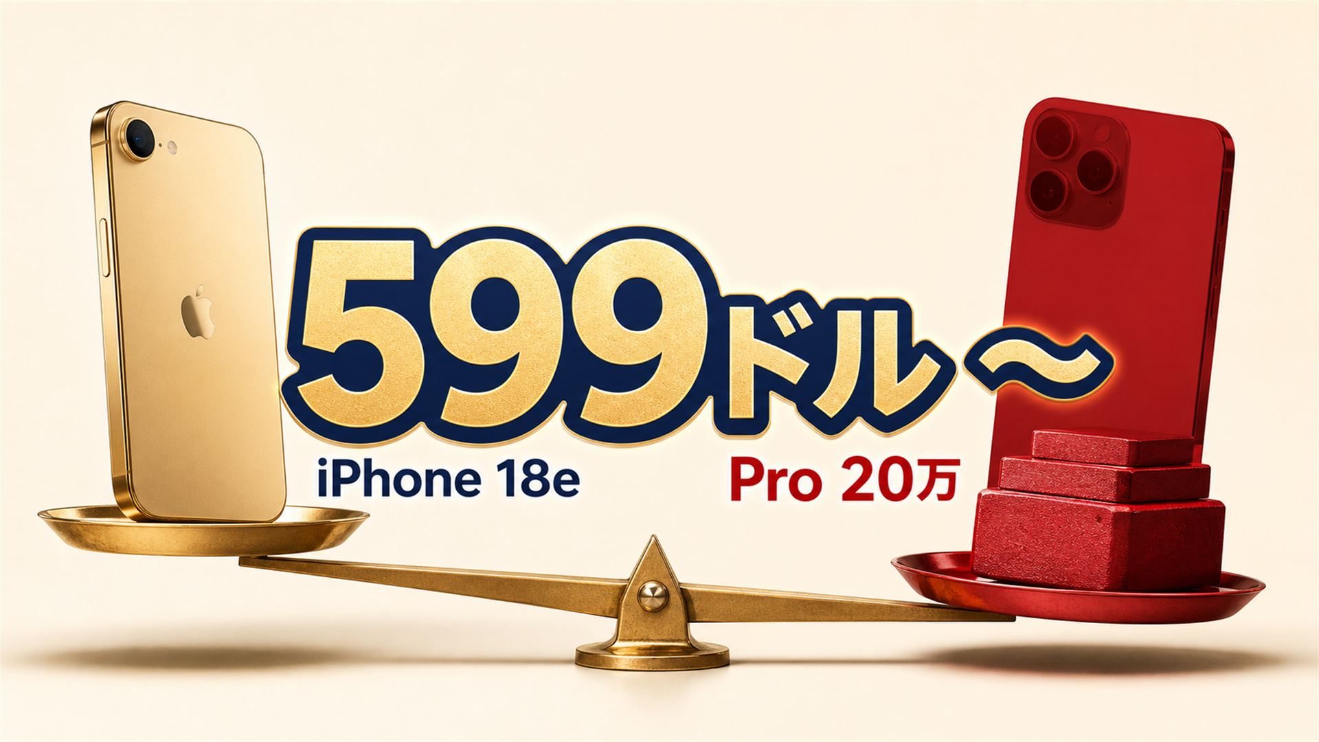 iPhone 18eは599ドルから 17eの後継 Pro20万円の半額クラス