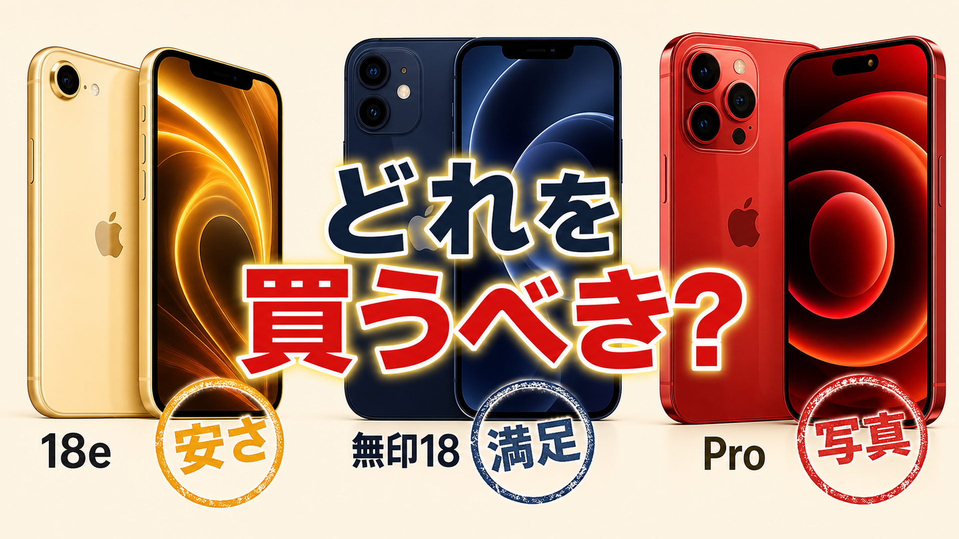 iPhone 18eと無印18とProのどれを買うべきか 用途別の判定