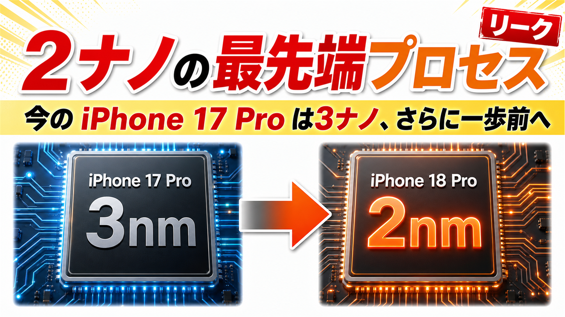 A20 Proチップは2ナノ 17 Proの3ナノからさらに前進というリーク