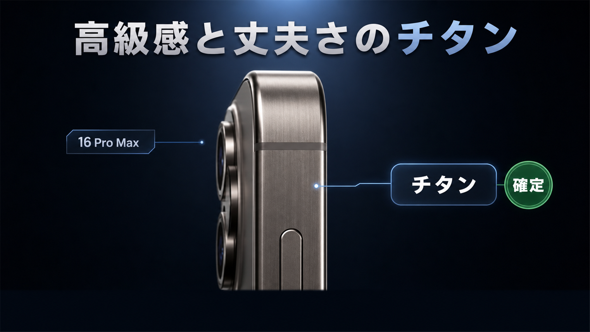 16 Pro Maxはチタンフレーム 当時話題のプレミアム素材