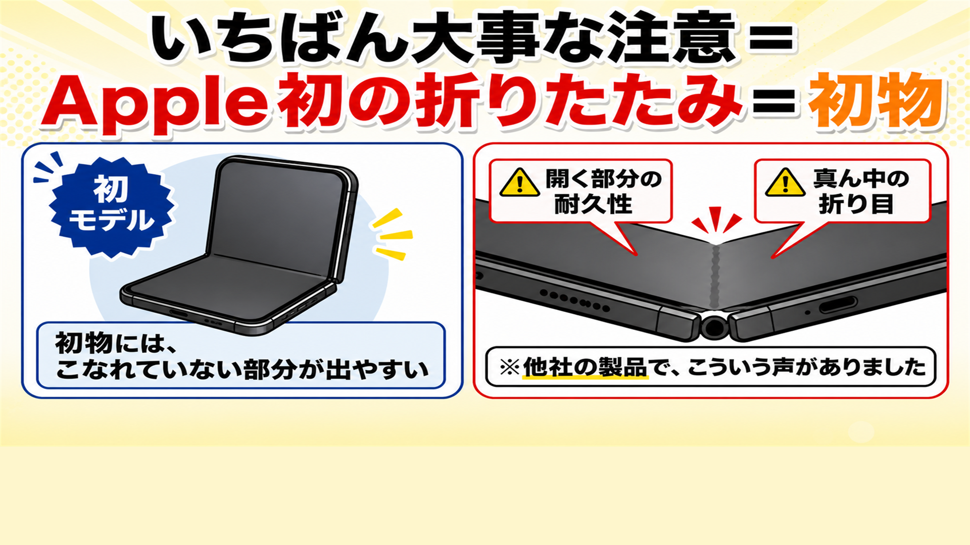 折りたたみiPhoneはAppleにとって初物 レビュー待ちが賢い