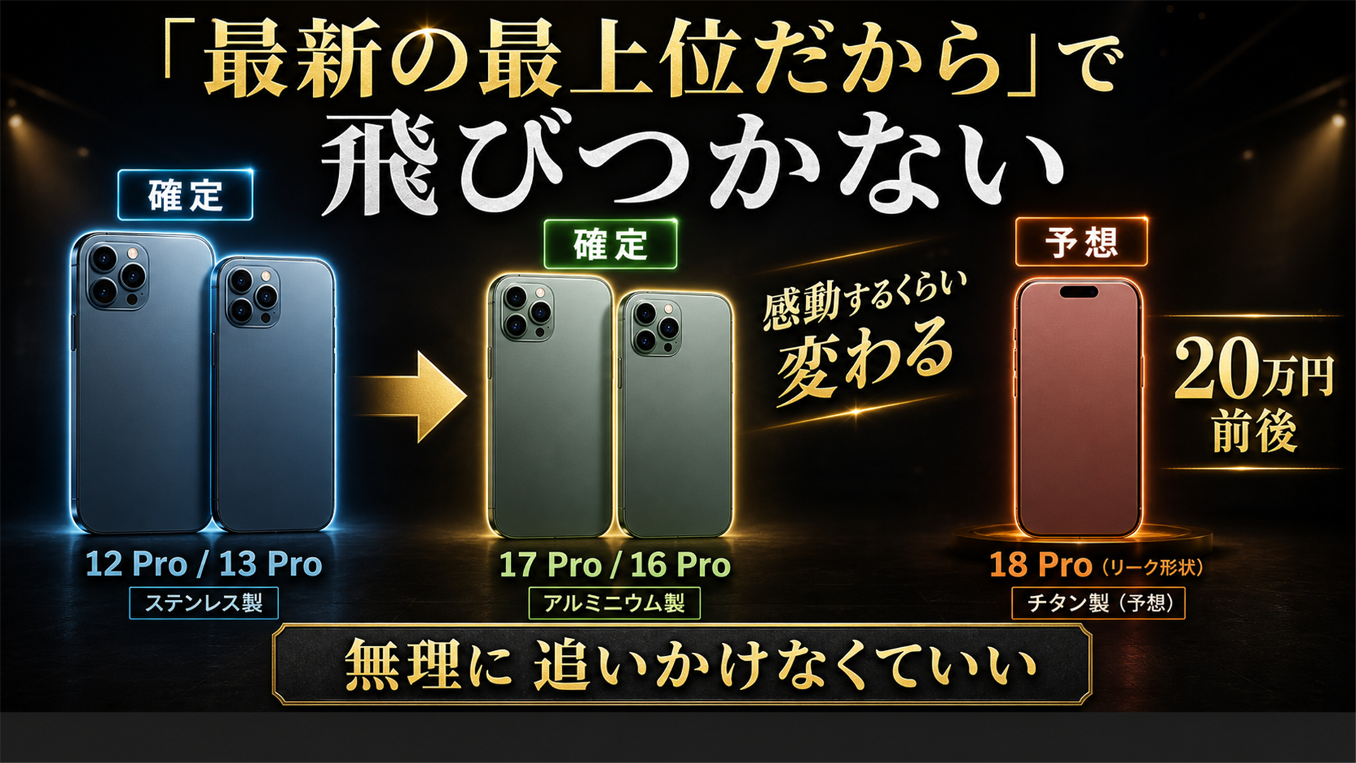 最新の最上位で飛びつかない 型落ちの17 Proや16 Proでも感動するくらい変わる