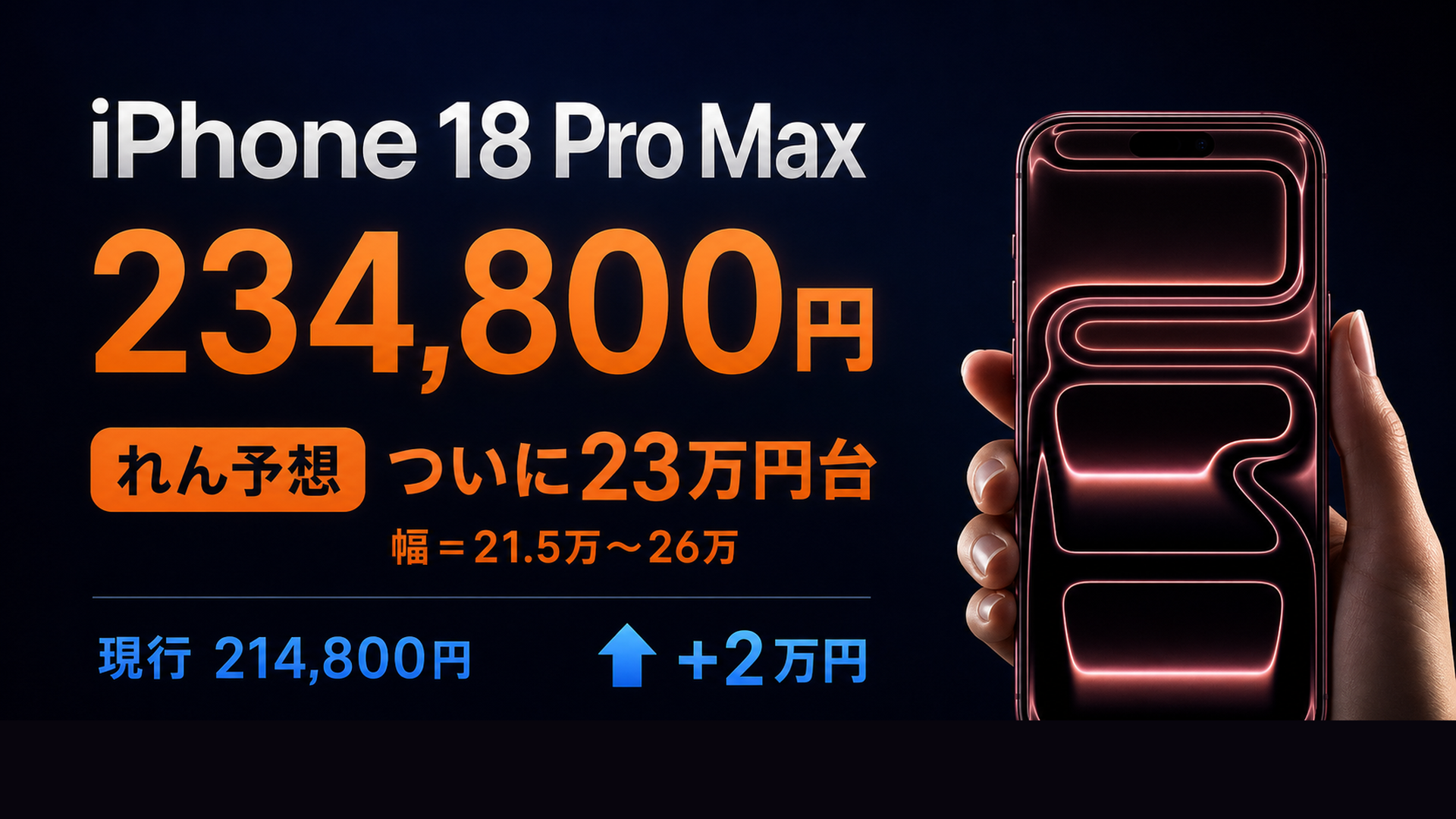 iPhone 18 Pro Maxの予想価格は234800円