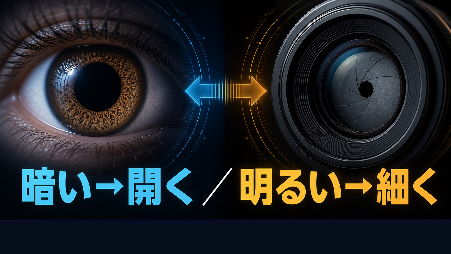 可変絞りは人の目の瞳孔のように穴の大きさが変わる