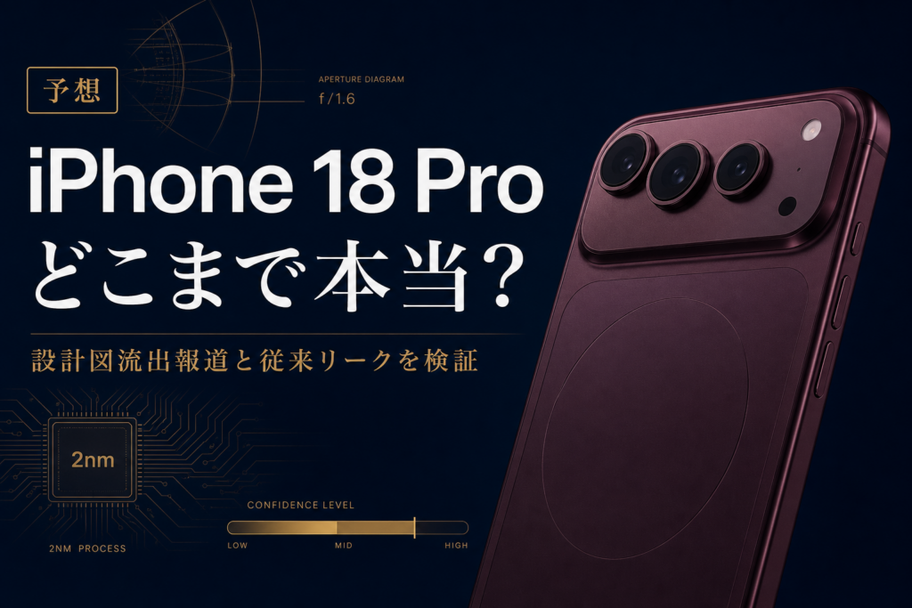 iPhone 18 Proの設計図が流出 Dark Cherry A20 可変絞り どこまで本当か