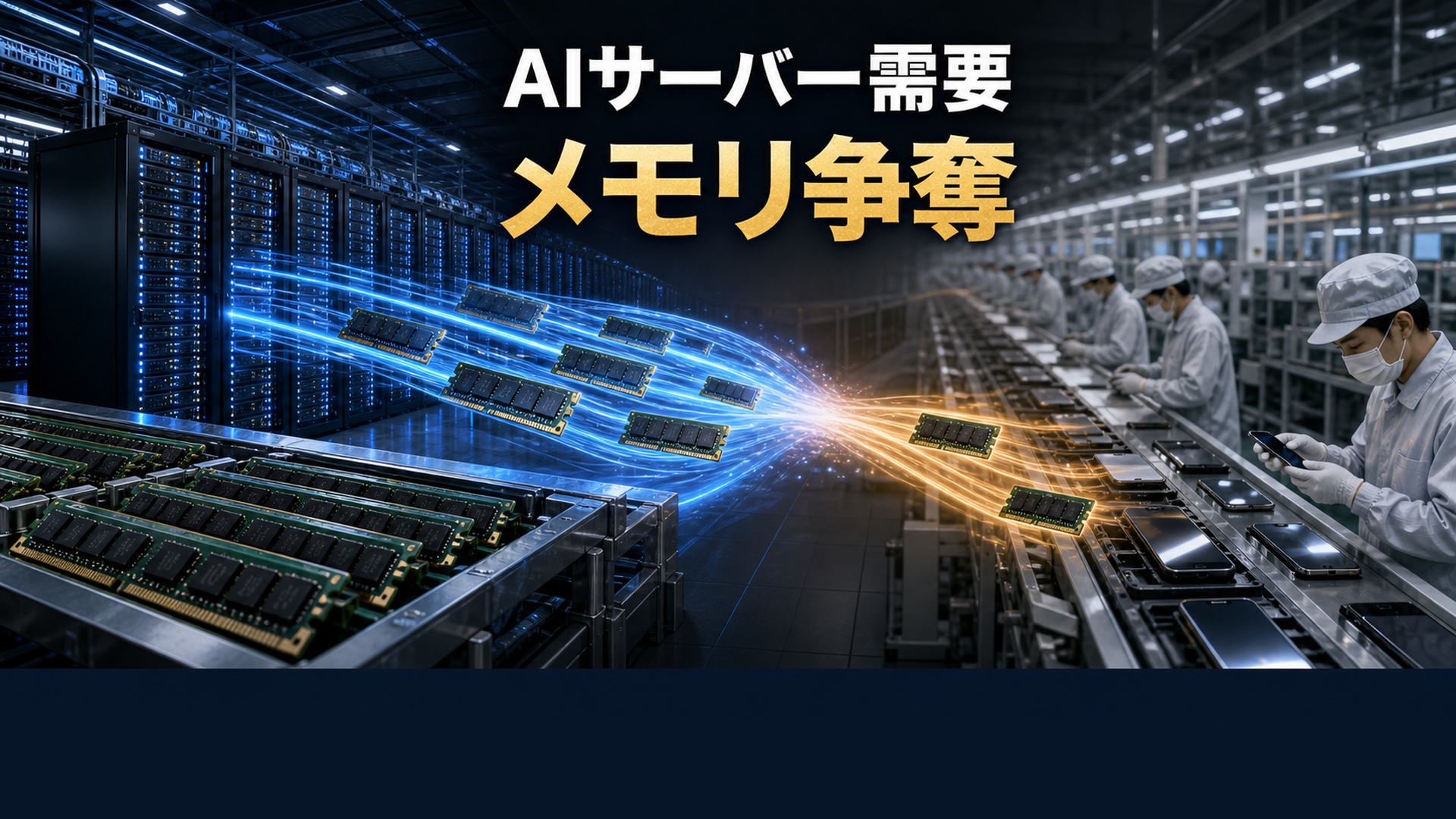 AIサーバー需要でメモリの奪い合いが起きスマホ用も高騰