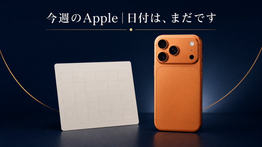 今週のApple 日付はまだです 日付の入っていないカレンダーとiPhone 17 Pro