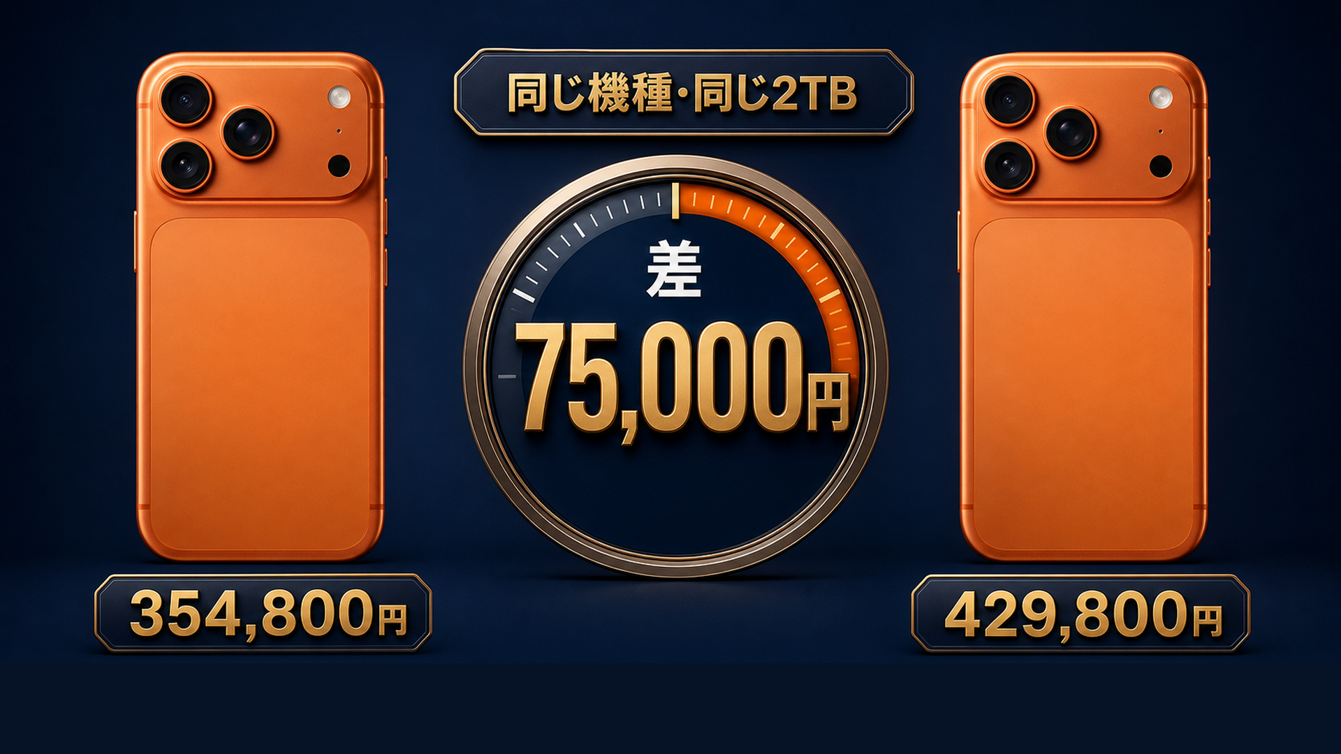 同じ機種同じ容量でApple公式とauの差は7万5000円