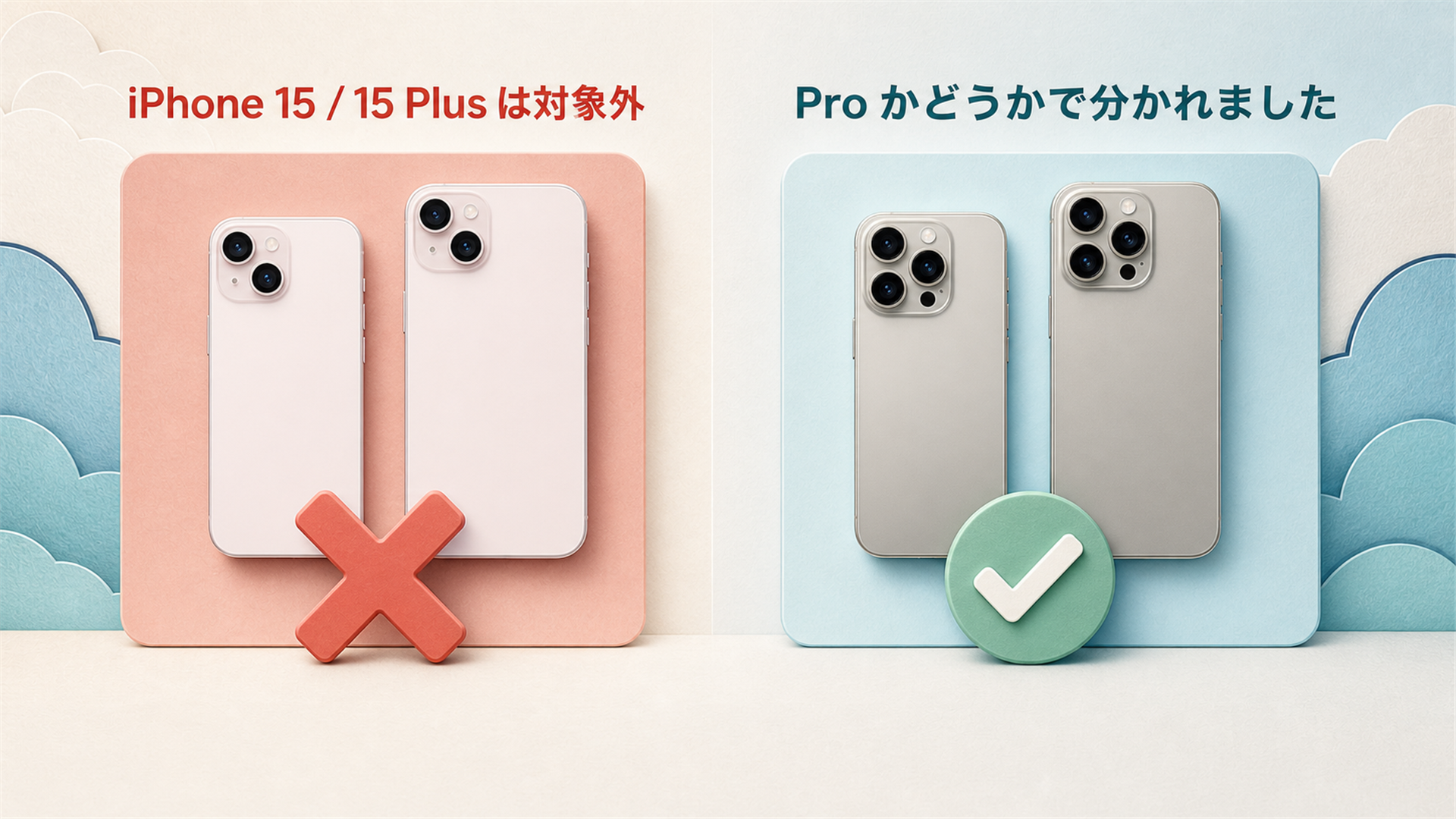 iPhone 15と15 PlusはApple Intelligenceの対象外 15 Proと15 Pro Maxは対象