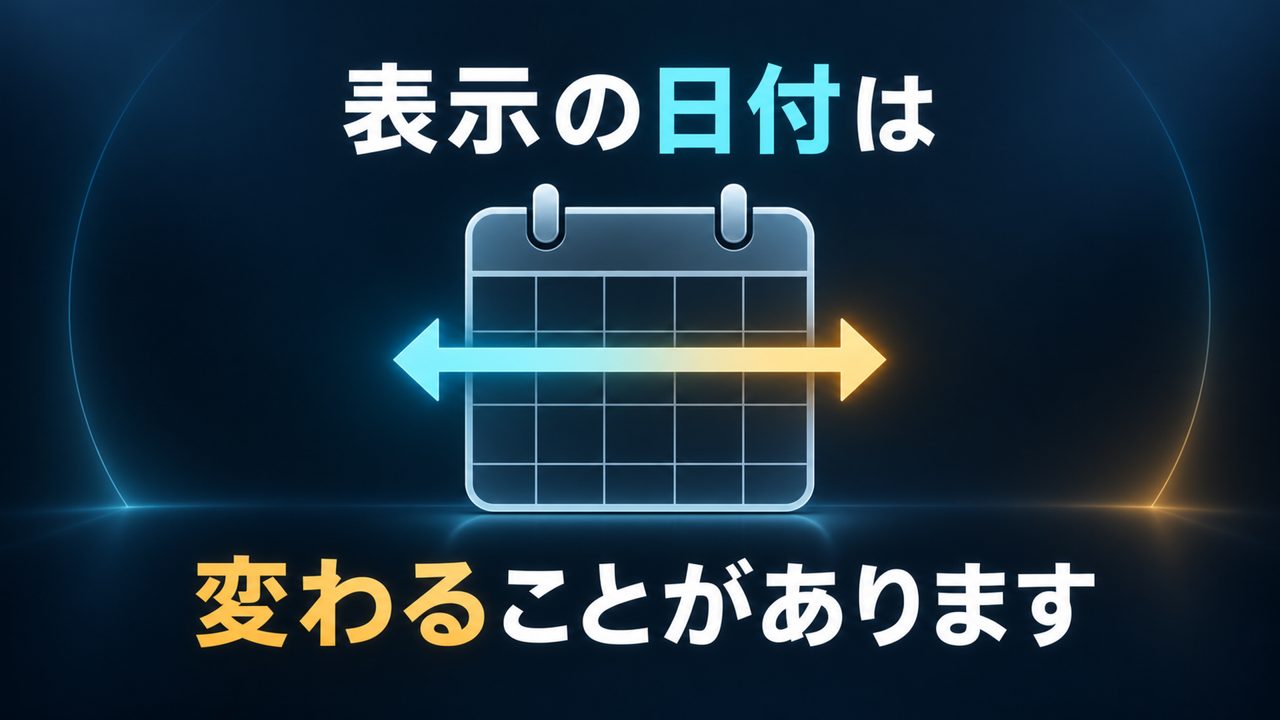 表示の日付は変わることがあります