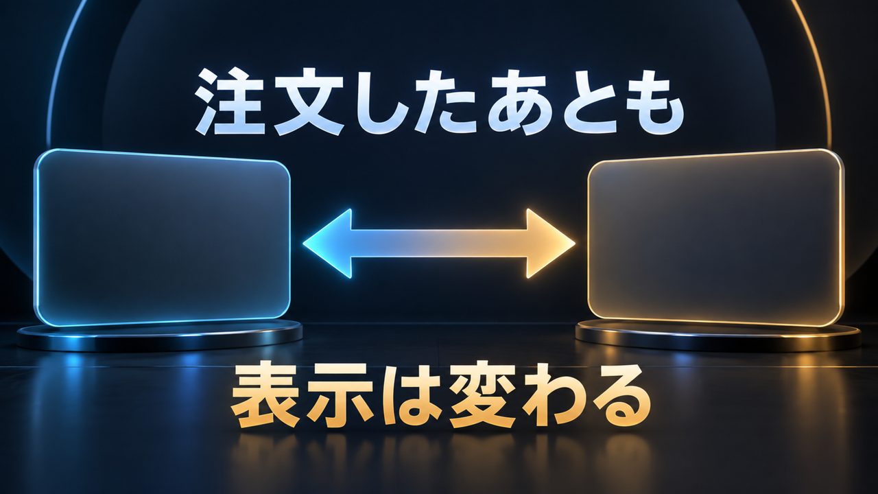 注文したあとも表示は変わる