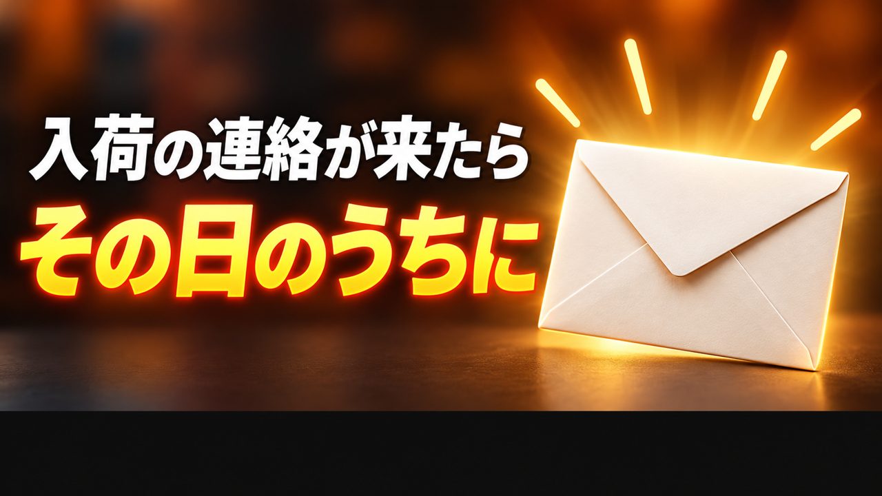 入荷の連絡が来たらその日のうちに