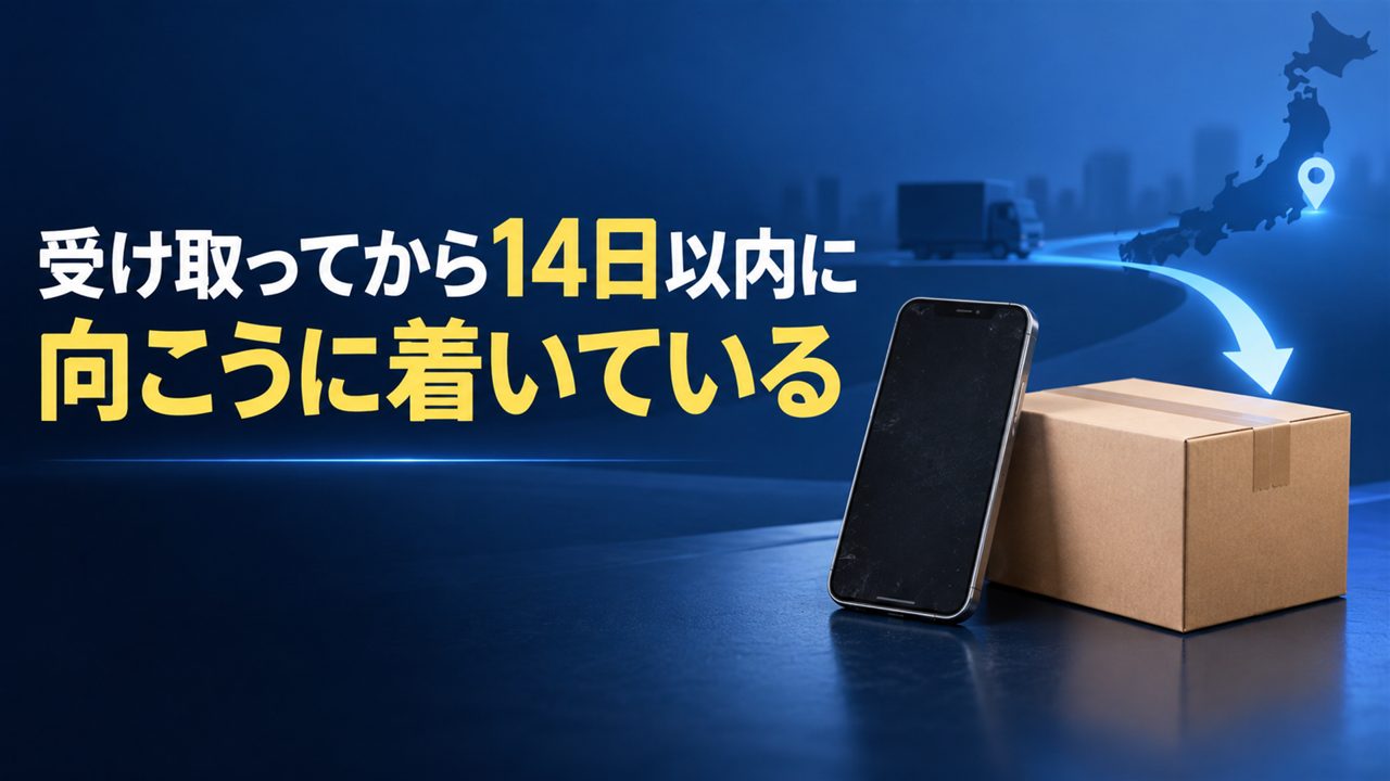 下取りは受け取ってから14日以内に向こうに着いている