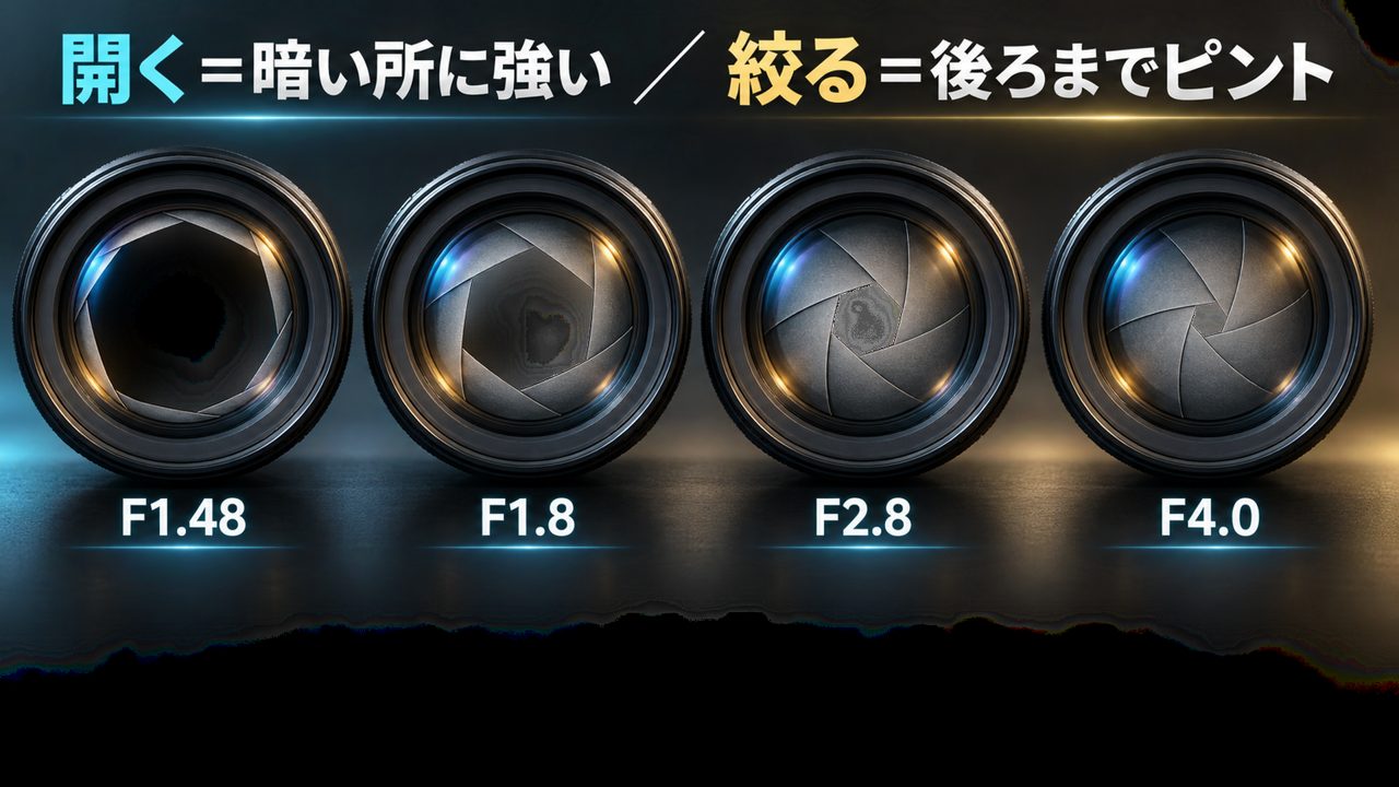可変絞りの4段階