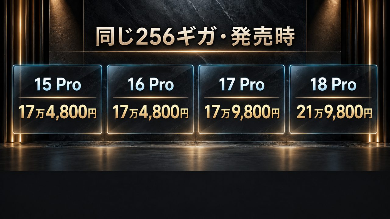 Pro 4世代の256GBの発売時の値段