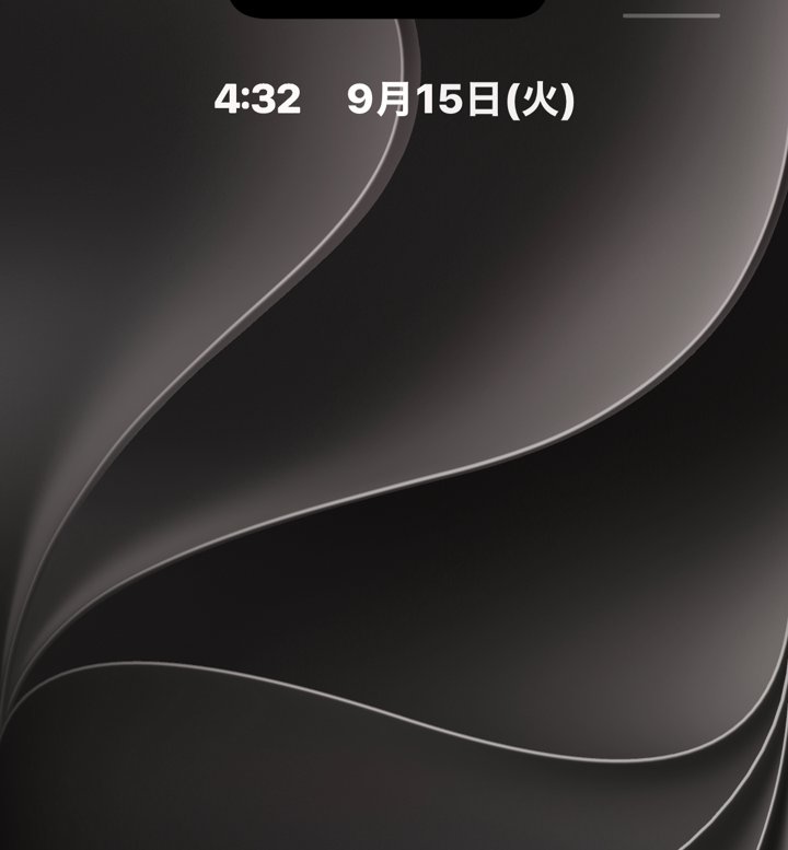 ロック画面の時計を小さくして時間と日付を上に並べた画面