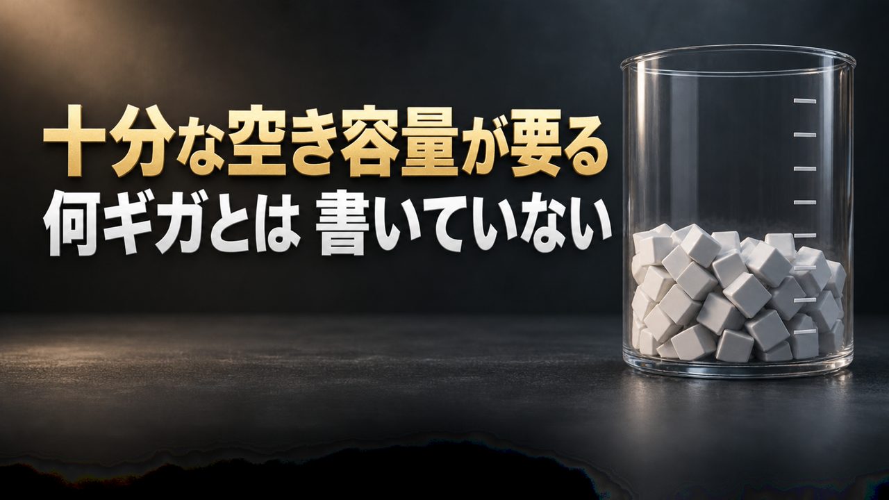 アップデートの空き容量